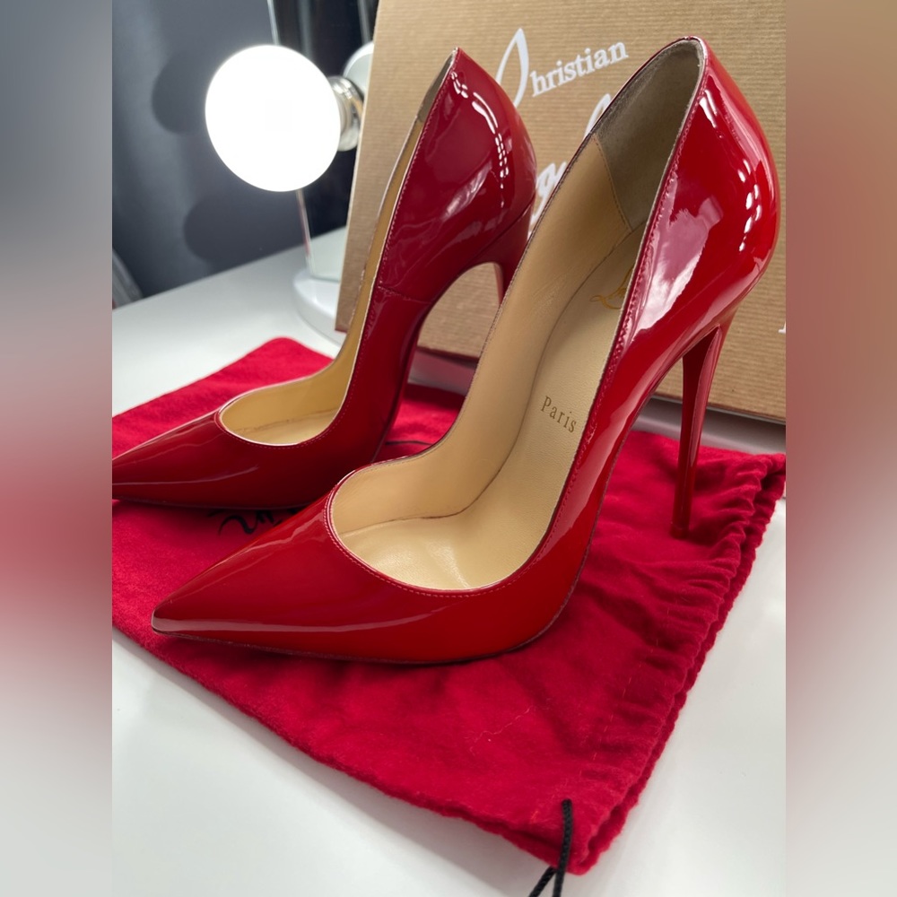 Christian Louboutin So Kate 120mm Patent Leather heels Flamenco Red size 38